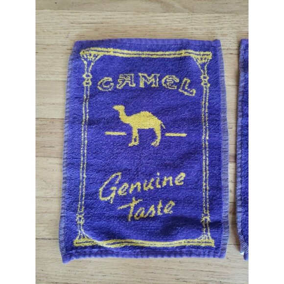Camel Cigarettes Brand Terrycloth Hand Bar Towel Purple Yellow Set Of Two 8 X 11 - Picture 2 of 9